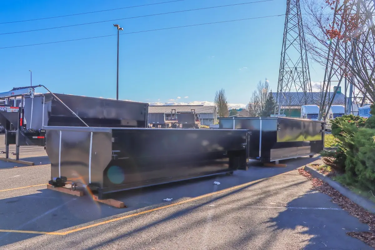Roll-off dumpster ready for waste disposal at job site for 4 Yard Dumpster Rental in Somerset